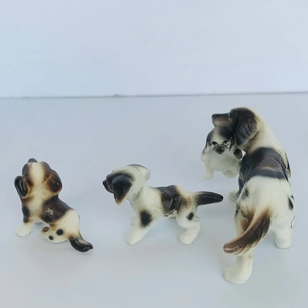 Vintage Miniature Cocker Spaniel Porcelain Figurines